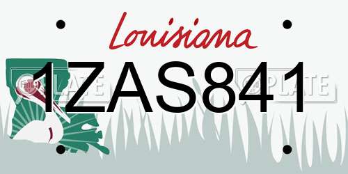 1ZAS841 Louisiana License Plate