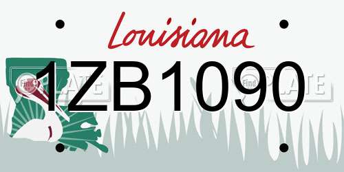 1ZB1090 Louisiana License Plate