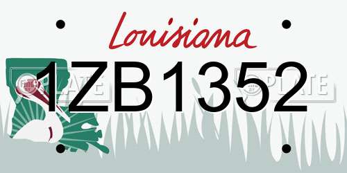 1ZB1352 Louisiana License Plate