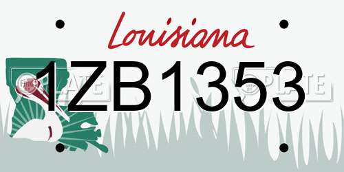 1ZB1353 Louisiana License Plate