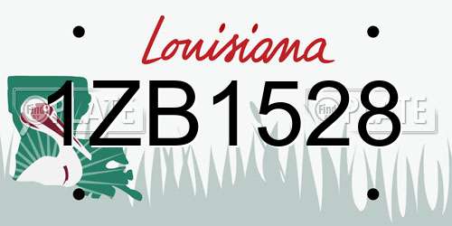1ZB1528 Louisiana License Plate