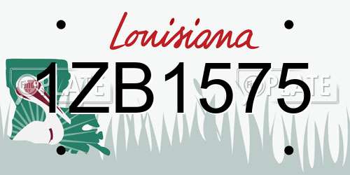 1ZB1575 Louisiana License Plate