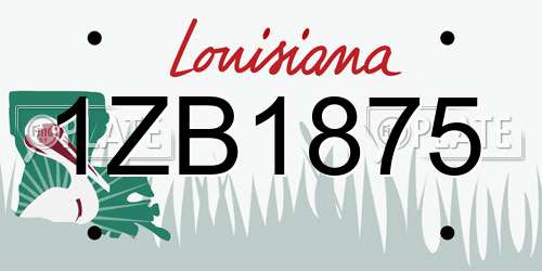 1ZB1875 Louisiana License Plate