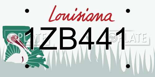 1ZB441 Louisiana License Plate