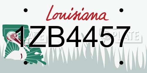 1ZB4457 Louisiana License Plate