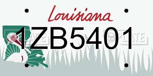 1ZB5401 Louisiana License Plate