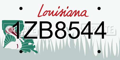 1ZB8544 Louisiana License Plate