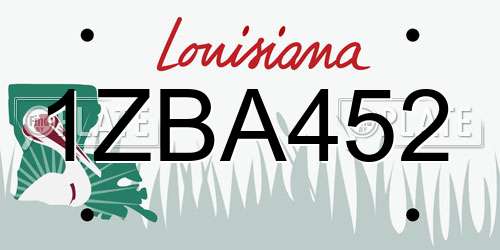1ZBA452 Louisiana License Plate