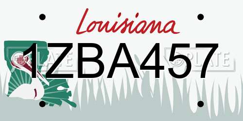 1ZBA457 Louisiana License Plate