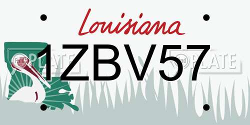 1ZBV57 Louisiana License Plate
