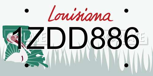 1ZDD886 Louisiana License Plate
