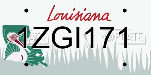 1ZGI171 Louisiana License Plate