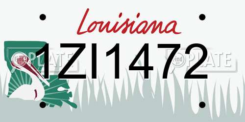 1ZI1472 Louisiana License Plate