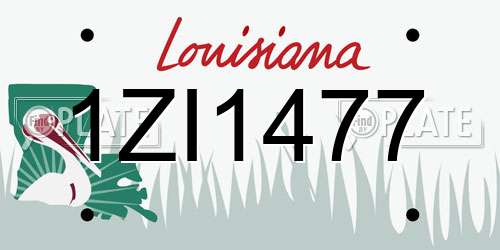 1ZI1477 Louisiana License Plate
