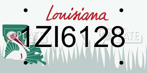 1ZI6128 Louisiana License Plate