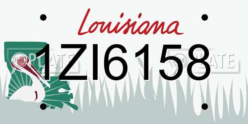 1ZI6158 Louisiana License Plate