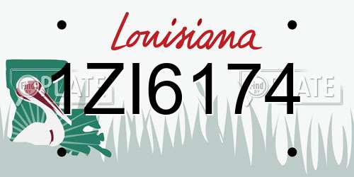 1ZI6174 Louisiana License Plate