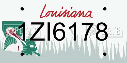 1ZI6178 Louisiana License Plate