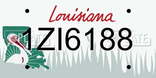 1ZI6188 Louisiana License Plate