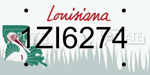 1ZI6274 Louisiana License Plate