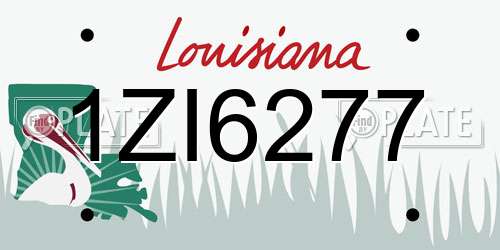 1ZI6277 Louisiana License Plate