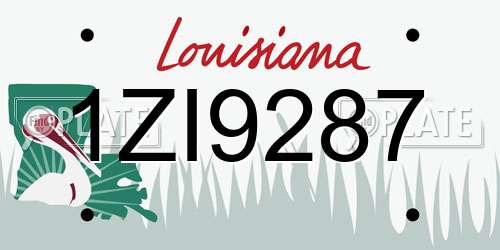 1ZI9287 Louisiana License Plate