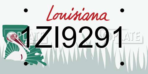 1ZI9291 Louisiana License Plate