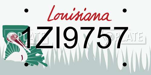 1ZI9757 Louisiana License Plate