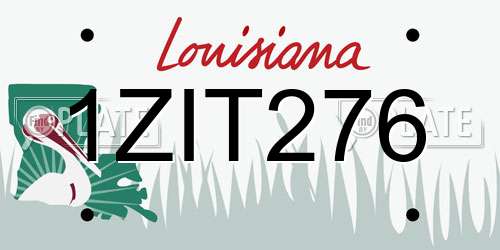 1ZIT276 Louisiana License Plate