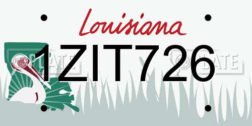1ZIT726 Louisiana License Plate