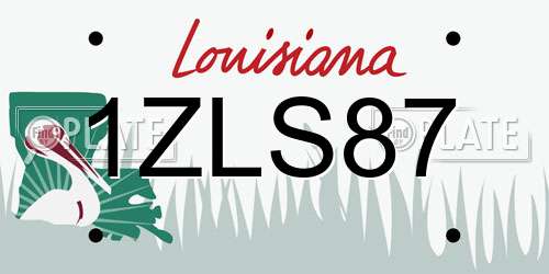 1ZLS87 Louisiana License Plate