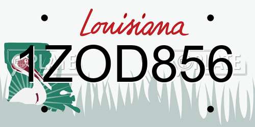 1ZOD856 Louisiana License Plate