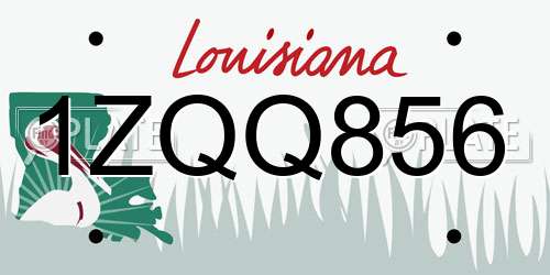 1ZQQ856 Louisiana License Plate