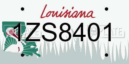 1ZS8401 Louisiana License Plate
