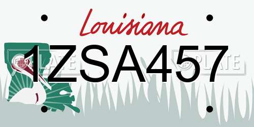1ZSA457 Louisiana License Plate