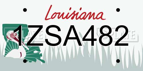 1ZSA482 Louisiana License Plate