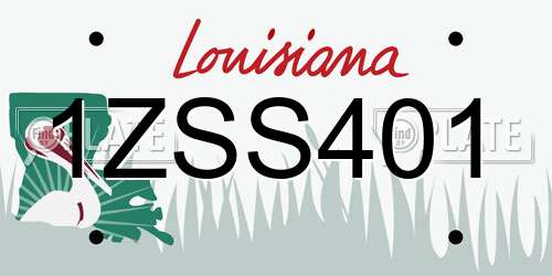 1ZSS401 Louisiana License Plate