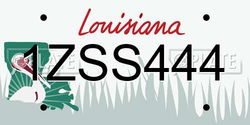 1ZSS444 Louisiana License Plate