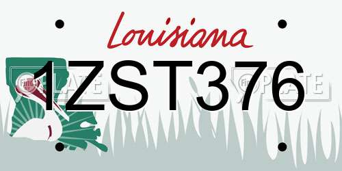 1ZST376 Louisiana License Plate