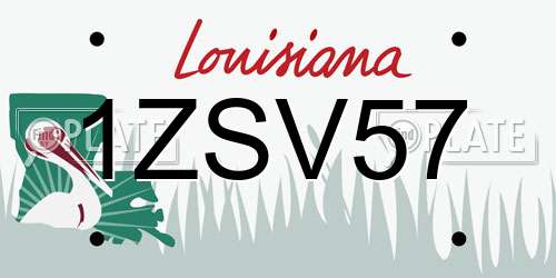 1ZSV57 Louisiana License Plate