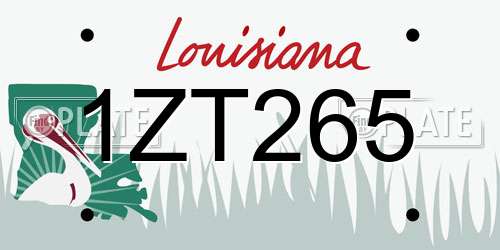 1ZT265 Louisiana License Plate