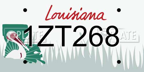 1ZT268 Louisiana License Plate