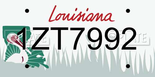 1ZT7992 Louisiana License Plate