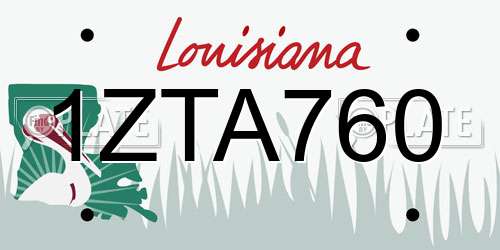 1ZTA760 Louisiana License Plate