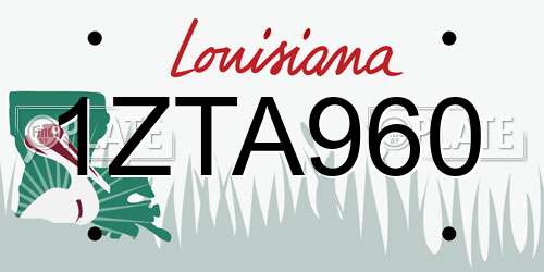 1ZTA960 Louisiana License Plate