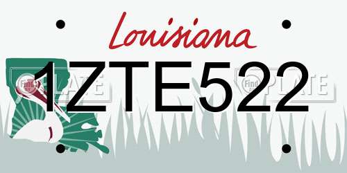 1ZTE522 Louisiana License Plate
