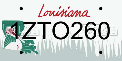 1ZTO260 Louisiana License Plate