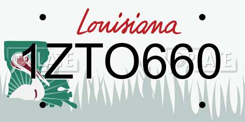 1ZTO660 Louisiana License Plate