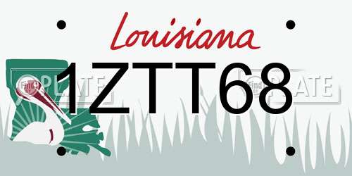 1ZTT68 Louisiana License Plate
