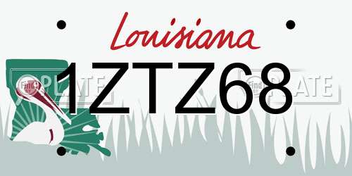 1ZTZ68 Louisiana License Plate